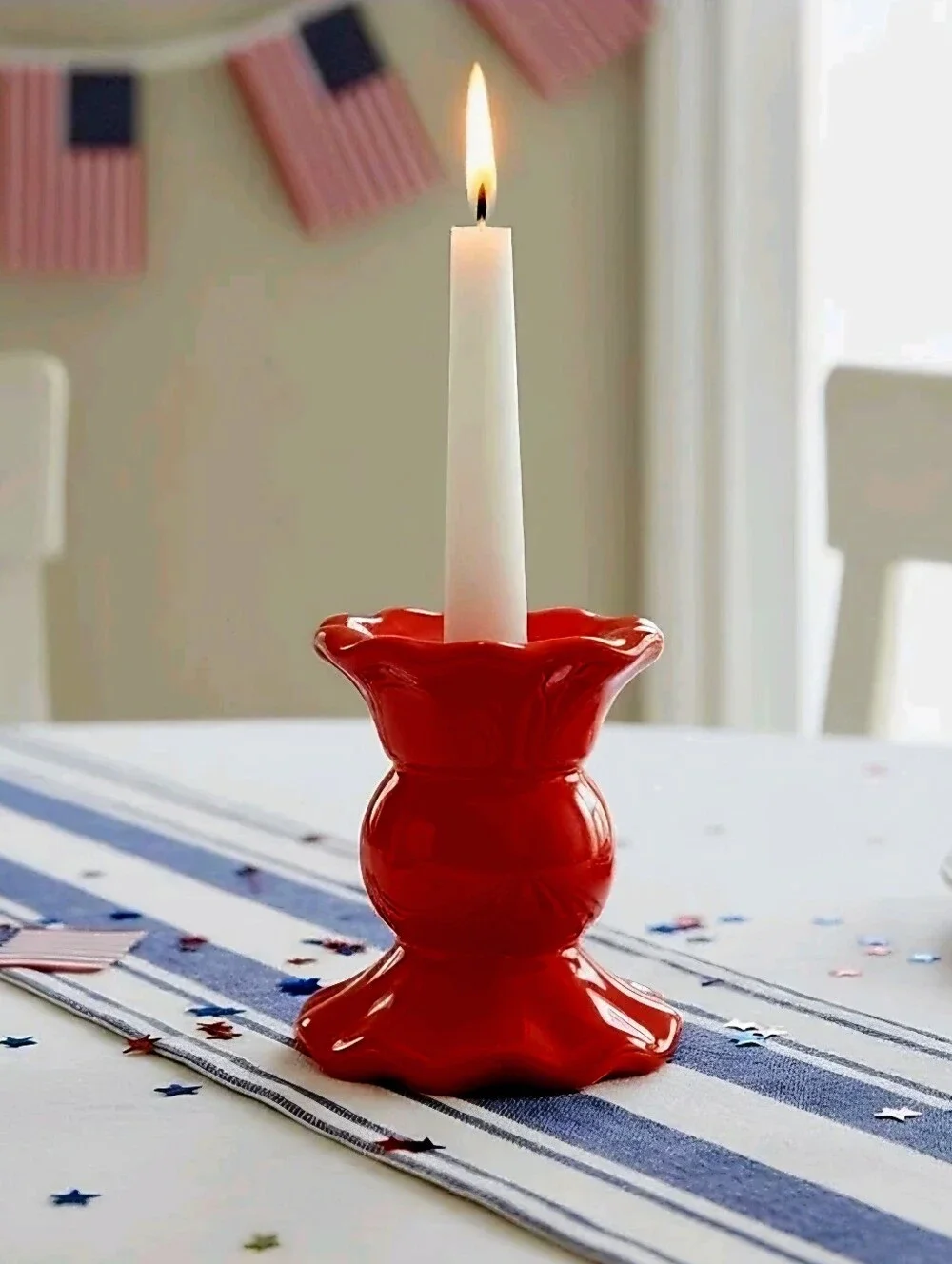 Bundle of 2 new red Taper Candle Holder 3.25